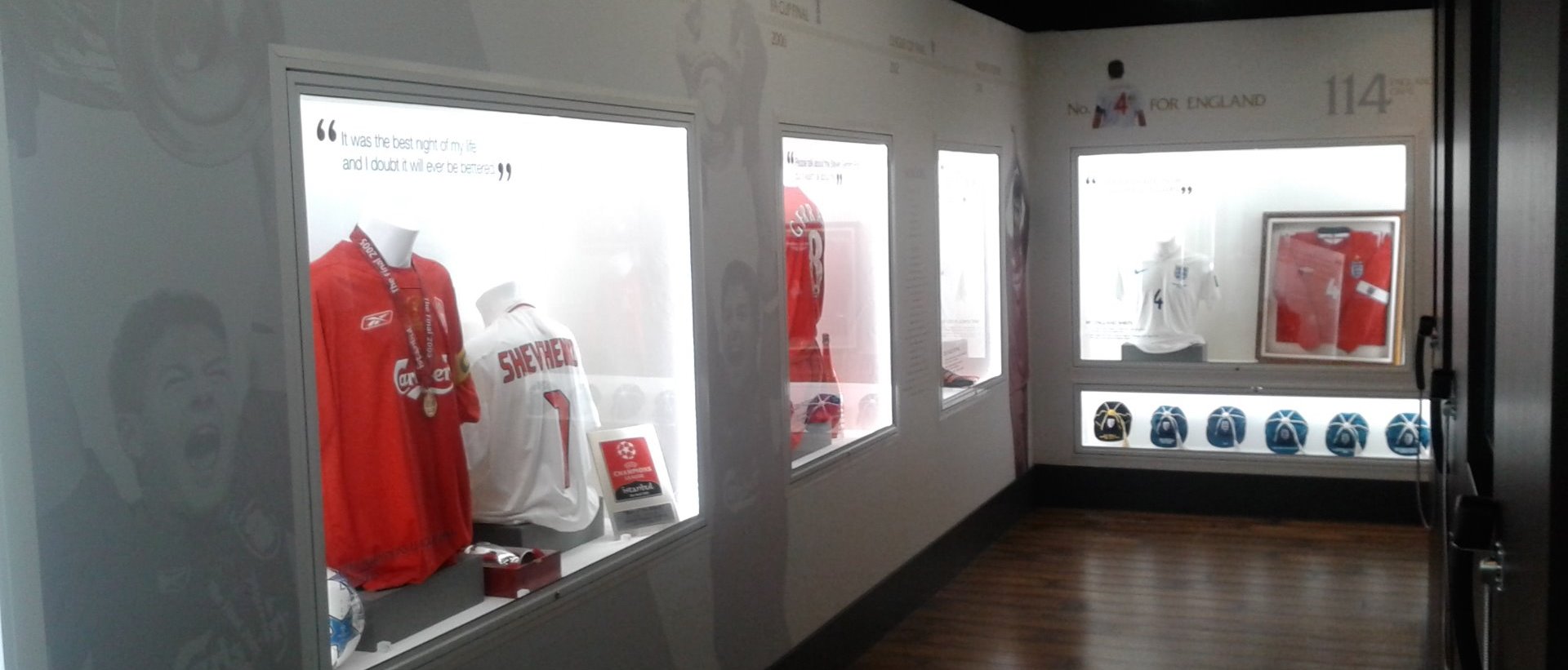 Installation of display lighting to The Steven Gerrard museum at Liverpool Football Club. 